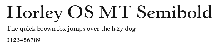 Horley OS MT Semibold Preview