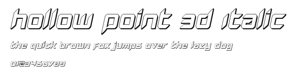 Hollow Point 3D Italic Preview
