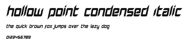 Hollow Point Condensed Italic Preview