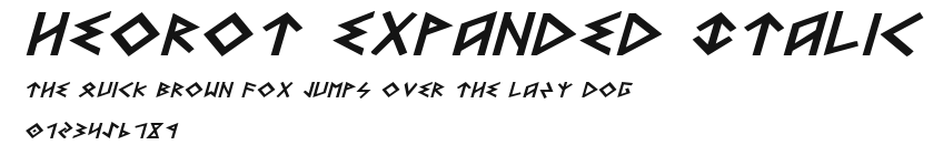 Heorot Expanded Italic Preview