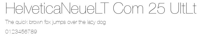 HelveticaNeueLT Com 25 UltLt Preview