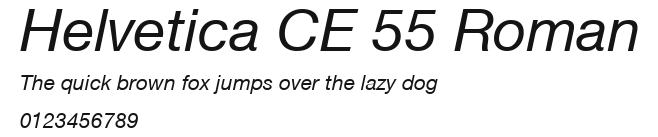 Helvetica CE 55 Roman Preview