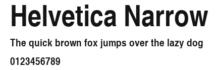 Helvetica Narrow Preview