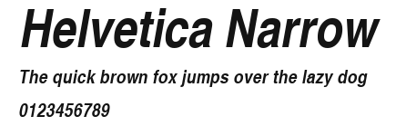 Helvetica Narrow Preview
