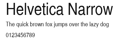 Helvetica Narrow Preview