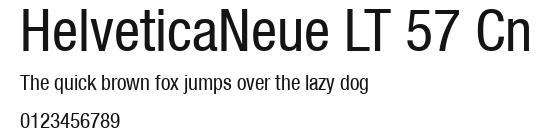 HelveticaNeue LT 57 Cn Preview