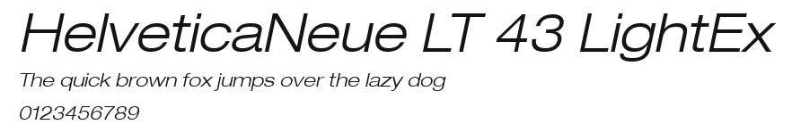HelveticaNeue LT 43 LightEx Preview