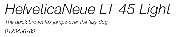 HelveticaNeue LT 45 Light Preview