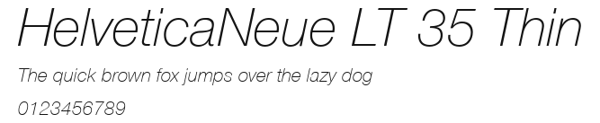 HelveticaNeue LT 35 Thin Preview