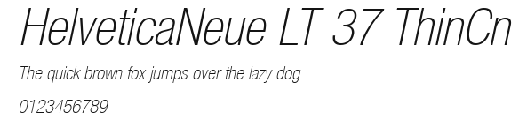 HelveticaNeue LT 37 ThinCn Preview