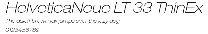 HelveticaNeue LT 33 ThinEx Preview