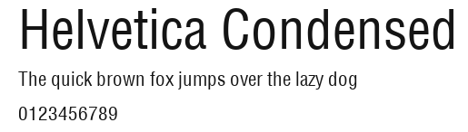 Helvetica Condensed Preview