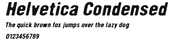 Helvetica Condensed Preview