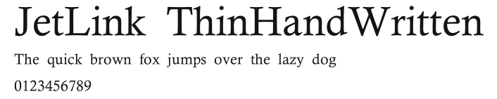JetLink ThinHandWritten Preview