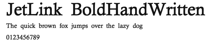 JetLink BoldHandWritten Preview