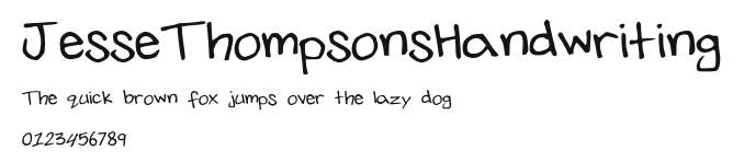 JesseThompsonsHandwriting Preview