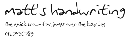 matt's handwriting Preview