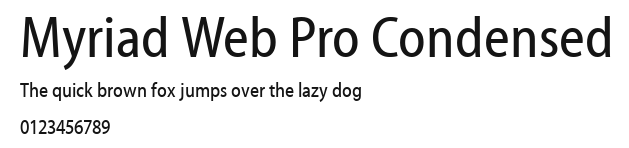 Myriad Web Pro Condensed Preview