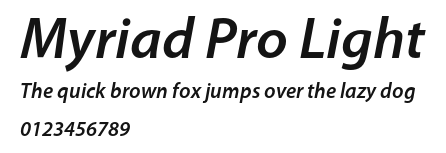 Myriad Pro Light Preview