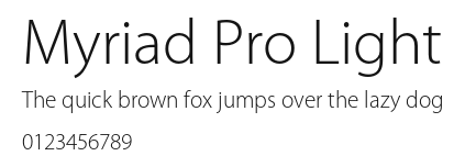 Myriad Pro Light Preview