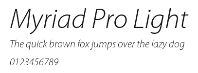 Myriad Pro Light Preview