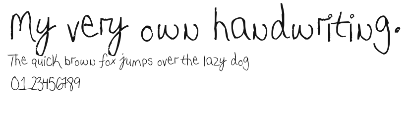 My very own handwriting. Preview
