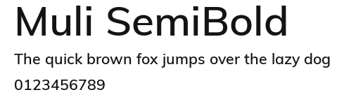 Muli SemiBold Preview