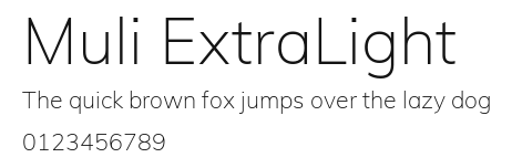 Muli ExtraLight Preview