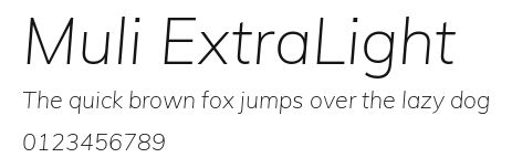 Muli ExtraLight Preview