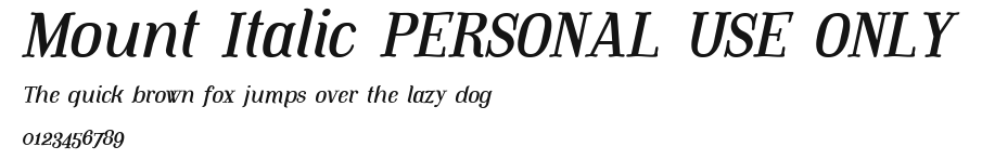 Mount Italic PERSONAL USE ONLY Preview