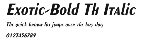 Exotic-Bold Th Italic Preview