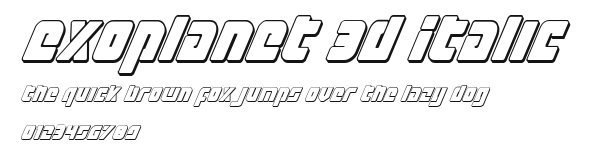 Exoplanet 3D Italic Preview