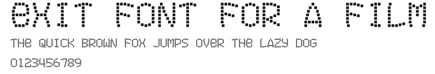 Exit font for a film Preview