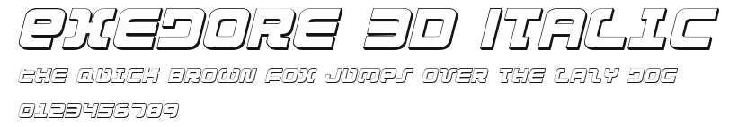 Exedore 3D Italic Preview