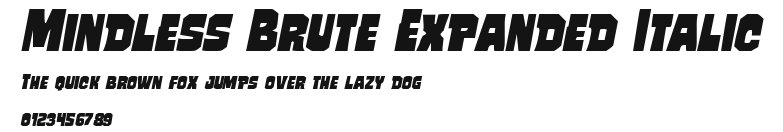 Mindless Brute Expanded Italic Preview