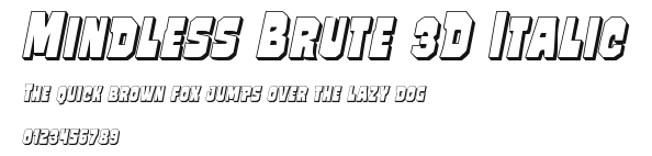 Mindless Brute 3D Italic Preview