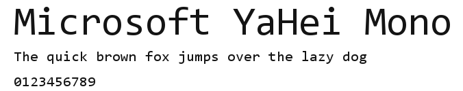 Microsoft YaHei Mono Preview