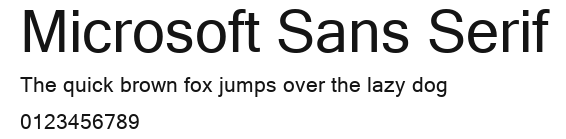 Microsoft Sans Serif Preview