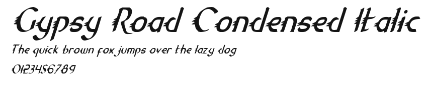 Gypsy Road Condensed Italic Preview