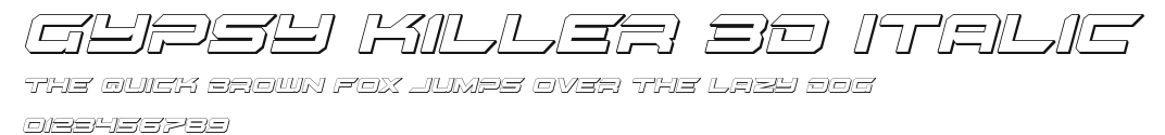 Gypsy Killer 3D Italic Preview