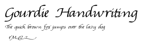 Gourdie Handwriting Preview