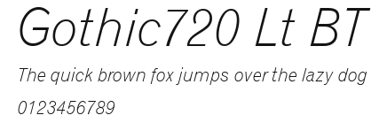 Gothic720 Lt BT Preview