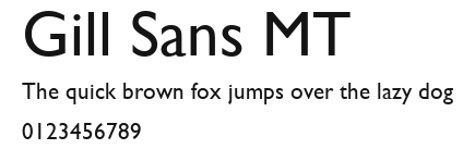 Gill Sans MT Preview