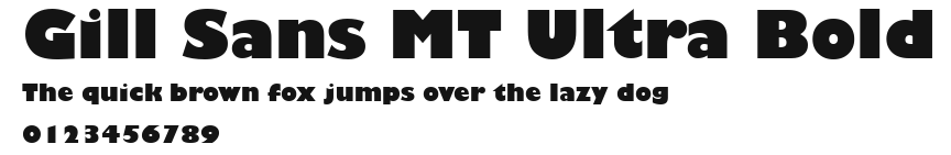 Gill Sans MT Ultra Bold Preview