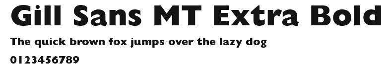 Gill Sans MT Extra Bold Preview