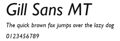 Gill Sans MT Preview