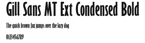 Gill Sans MT Ext Condensed Bold Preview
