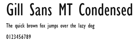 Gill Sans MT Condensed Preview