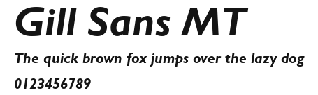 Gill Sans MT Preview