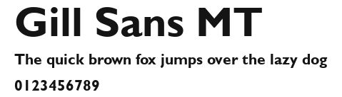 Gill Sans MT Preview